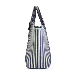 Celine White Luggage Canvas Black Shopper Leather Blue Navy Handbag